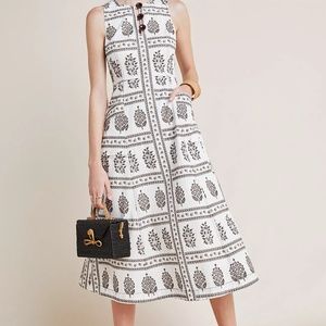 Anthropologie Wood Block Midi Dress